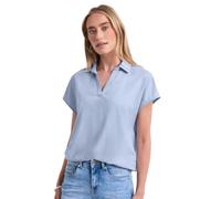 Hemdbluse STREET ONE, Damen, Gr. 38, blau (cashmere blau), Stoff, 100% Viskose, unifarben, normal normal, V-Ausschnitt, abgesteppt, Blusen Hemdbluse, aus softer Viskose (27708749-38) cashmere blau