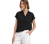 Blusenshirt mit Hemdkragen und Elastiksaum