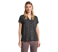 Shirtbluse STREET ONE, Damen, Gr. 42, blau (deepwater blau), Stoff, 100% Viskose, bedruckt, normal normal, Rundhals, abgesteppt, Blusen, aus softer Viskose (58658733-42) deepwater blau