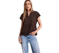 Street One Frauen Blusenshirt mit Shiffleymuster in Braun, Gr: 36