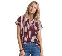 Kurzarmbluse STREET ONE, Damen, Gr. 34, rustic rouge, Stoff, 100% Viskose, gemustert, normal normal, Rundhals, abgesteppt, Blusen, aus softer Viskose (90081769-34) rustic rouge