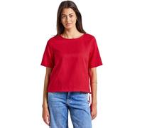 Shirtbluse STREET ONE, Damen, Gr. 36, rot (glory rot), Web, 60% Leinen, 40% Baumwolle, unifarben, normal normal, Rundhals, abgesteppt, Blusen, mit Leinenanteil (38472917-36) glory rot