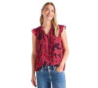 Blusentop STREET ONE, Damen, Gr. 40, salsa rot, Stoff, Obermaterial: 100% Polyester. Futter: 100% Modal, gemustert, normal normal, Rundhals, Volant, Blusen Blusentop, mit Chiffon-Layer (75834623-40) s