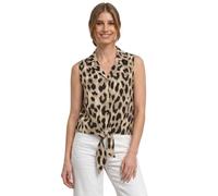 Blusentop STREET ONE, Damen, Gr. 46, beige (timeless beige), Stoff, 100% Viskose, geblümt, normal normal, V-Ausschnitt, abgesteppt, Blusen Blusentop, aus softer Viskose (11756318-46) timeless beige