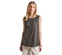 Blusentop STREET ONE, Damen, Gr. 36, nomad braun, Web, Obermaterial: 100% Viskose, unifarben, casual, bequem hüftbedeckend, Rundhals, ohne Ärmel, Blusen, mit Raffung (55491044-36) nomad braun