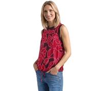 Blusentop STREET ONE, Damen, Gr. 42, salsa rot, Stoff, 100% Viskose, gemustert, normal normal, Rundhals, Bündchen, Blusen Blusentop, aus softer Viskose (43793312-42) salsa rot