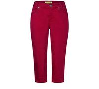 Street One Damen Capri-Hose im Casual Fit Sweet Wine 34 Comfort Fit, Schmale Beinform, Regular Waist, Reißverschluss und Knopf, Unifarbe, Damenjeans Style YULIUS