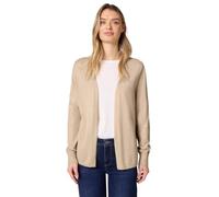 Cardigan STREET ONE, Damen, Gr. 46, cotton beige meliert, Stoff, 60% Viskose, 40% Baumwolle, unifarben, comfort fit normal, V-Ausschnitt, Bündchen, Strickjacken, mit Strick-Detail (74164815-46) cotton