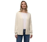 Cardigan STREET ONE, Damen, Gr. 34, cream weiß melange, Stoff, 60% Viskose, 40% Baumwolle, unifarben, comfort fit normal, V-Ausschnitt, Bündchen, Strickjacken, mit Strick-Detail (70742206-34) cream we