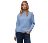 Strickpullover STREET ONE, Damen, Gr. 38, frosted blau, Web, 72% Polyester, 28% Baumwolle, unifarben, normal normal, U-Boot-Ausschnitt, angesetztes Bündchen, Pullover Strickpullover, mit U-Boot-Aussch