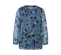 Street One Damen Chiffon Bluse mit Muster Intense Aqua 46