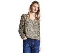 Street One - Chiffon-Bluse mit Raffung beige - Gr. - 36