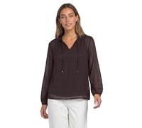 Langarmbluse STREET ONE, Damen, Gr. 42, braun (ruby vine), Stoff, Obermaterial: 100% Polyester. Futter: 100% Modal, unifarben, klassisch normal, Rundhals, Bündchen, Blusen, in Unifarbe (31493831-42) r