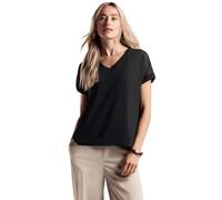 Street One Damen Chiffon-T-Shirt A321792, Schwarz, 36