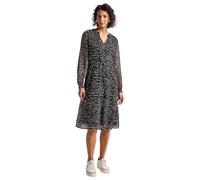 Street One - Chiffonkleid mit Smokdetails braun - Gr. - 34