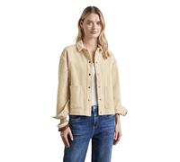 Cordjacke STREET ONE, Damen, Gr. 46, beige (vanilla sky), Web, 98% Baumwolle, 2% Elasthan, unifarben, normal normal, V-Ausschnitt, Bündchen, Jacken, aus Baumwolle mit Stretchanteil (85312541-46) vanil