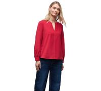 Langarmbluse STREET ONE, Damen, Gr. 42, racing rot, Web, 100% Baumwolle, unifarben, klassisch normal, V-Ausschnitt, Bündchen, Blusen, in Cord-Optik (78067443-42) racing rot