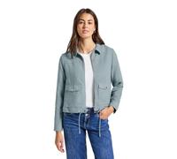 Kurzjacke STREET ONE, Damen, Gr. 40, arona blau, Stoff, Obermaterial: 100% Polyester; Futter: 100% Polyester, unifarben, casual, normal normal, V-Ausschnitt, Langarm Bündchen, Jacken, in Cord-Optik (8