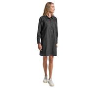 Blusenkleid STREET ONE, Damen, Gr. 44, EURO-Größen, concrete grau, Cord, 100% Baumwolle, unifarben, normal kniefrei, V-Ausschnitt, Manschette, Kleider Blusenkleid, aus 100% Baumwolle (28962930-44) con