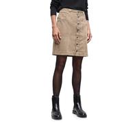 Minirock STREET ONE, Damen, Gr. 46, flowing beige, Web, 82% Baumwolle, 16% Polyester, 2% Elasthan, unifarben, normal ca. Mitte Oberschenkel, Röcke Minirock, mit durchgehender Knopfleiste (41536526-46)