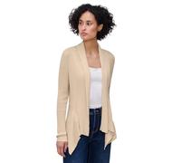 Strickjacke STREET ONE, Damen, Gr. 46, smoke beige, Web, 82% Baumwolle, 18% Nylon, Strukturmuster, comfort fit normal, ohne Ausschnitt, normaler Saum, Strickjacken Strickjacke, Feinstrick (65128220-46