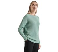 Strickpullover STREET ONE, Damen, Gr. 34, grün (sunlit grün meliert), Feinstrick, 38% Polyacryl, 31% Baumwolle, 21% Elasthan, 10% Nylon, unifarben, casual, normal normal, Rundhals, Langarm Bündchen, P