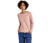 Strickpullover STREET ONE, Damen, Gr. 46, rosa (faded rose meliert), Strick, Obermaterial: 30% Polyester, 27% Polyacryl, 23% Polyamid, 20% Viskose, meliert, regular fit normal, U-Boot-Ausschnitt, Ripp