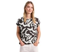 Hemdbluse STREET ONE, Damen, Gr. 40, espresso braun, Stoff, 100% Viskose, gemustert, klassisch normal, V-Ausschnitt, normaler Saum, Blusen Hemdbluse, mit allover Print (39786909-40) espresso braun