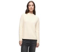 Stehkragenpullover STREET ONE, Damen, Gr. 46, soft beige, Stoff, 78% Polyamid, 12% Polyacryl, 10% Baumwolle, unifarben, normal normal, Rundhals, abgesteppt, Pullover, aus softem Materialmix (10500045-