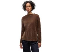 Street One Rundhalspullover Federgarn unifarben hazelnut braun Gr. 38