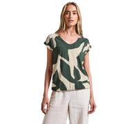 Shirtbluse STREET ONE, Damen, Gr. 34, grün (mid grün), Stoff, 100% Viskose, bedruckt, normal normal, V-Ausschnitt, Umschlagbund, Blusen, aus softer Viskose (65678863-34) mid grün