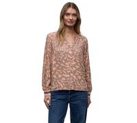 Langarmbluse STREET ONE, Damen, Gr. 36, light apricot, Stoff, 100% Viskose, gemustert, normal normal, Rundhals, Rippbündchen, Blusen, aus softer Viskose (10556253-36) light apricot