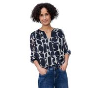 Street One Frauen Gemusterte Bluse mit Tape in Blau, Gr: 38