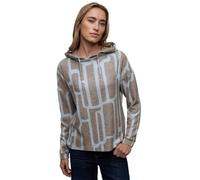 Street One Frauen Gemusterter Hoodie Shirt in Blau, Gr: 38