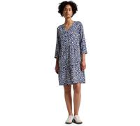 Tunikakleid STREET ONE, Damen, Gr. 46, EURO-Größen, blau (tiefblau), Stoff, 100% Viskose, bedruckt, normal kniefrei, Rundhals, Bündchen, Kleider, aus Viskose (51566057-46) tiefblau