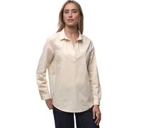 Langarmbluse STREET ONE, Damen, Gr. 42, cotton beige, Web, 79% Baumwolle, 19% Polyamid, 2% Elasthan, gestreift, regular fit lang, V-Ausschnitt, Bündchen, Blusen, mit Turn-Up Funktion (17511052-42) cot