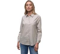 Langarmbluse STREET ONE, Damen, Gr. 44, cotton beige, Web, 79% Baumwolle, 19% Polyamid, 2% Elasthan, gestreift, normal normal, V-Ausschnitt, Bündchen, Blusen (99638528-44) cotton beige