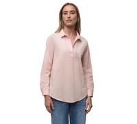 Langarmbluse STREET ONE, Damen, Gr. 40, faded rose, Web, 79% Baumwolle, 19% Polyamid, 2% Elasthan, gestreift, regular fit lang, V-Ausschnitt, Bündchen, Blusen, mit Turn-Up Funktion (34707401-40) faded