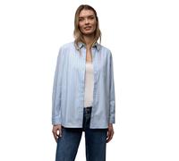 Langarmbluse STREET ONE, Damen, Gr. 42, original blau, Web, 100% Baumwolle, gestreift, klassisch normal, V-Ausschnitt, Bündchen, Blusen, aus reiner Baumwolle (83580228-42) original blau