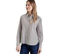Hemdbluse STREET ONE, Damen, Gr. 44, muddy braun, Web, Obermaterial: 100% Baumwolle, gestreift, casual, loose fit hüftlang, Langarm 1-Knopf-Manschette, Blusen, mit Streifenmuster (17151742-44) muddy b