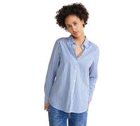 STREET ONE Damen Gestreifte Hemdbluse, White, 46