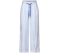 Street One Damen Gestreifte Leinenhose Breath of air Blue,42W/30L