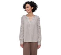 Langarmbluse STREET ONE, Damen, Gr. 38, light terra mocha, Stoff, 100% Viskose, gestreift, klassisch normal, Rundhals, Manschette, Blusen, im Streifen-Design (85546114-38) light terra mocha