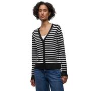 Street One Frauen Gestreifter Cardigan in Schwarz, Gr: 46