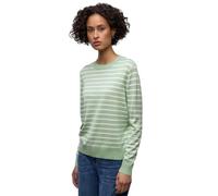 Rundhalspullover STREET ONE, Damen, Gr. 42, pale mint grün, Stoff, 86% Viskose, 14% Polyester, gestreift, normal normal, Rundhals, Rippbündchen, Pullover Rundhalspullover, Rundhalsausschnitt (48534326