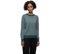 Rundhalspullover STREET ONE, Damen, Gr. 36, mediterra grün, Stoff, 86% Viskose, 14% Polyester, gestreift, normal normal, Rundhals, Rippbündchen, Pullover Rundhalspullover, Rundhalsausschnitt (37177965