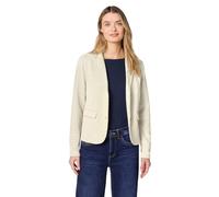 Kurzblazer STREET ONE, Damen, Gr. 44, soft beige, Stoff, 70% Polyester, 27% Viskose, 3% Elasthan, gestreift, normal normal, V-Ausschnitt, abgesteppt, Blazer Kurzblazer, im Blazer-Style (95244731-44) s