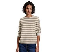 Sweater STREET ONE, Damen, Gr. 40, beige (safari beige), Sweatware, Obermaterial: 88% Baumwolle, 12% Polyester, gestreift, geringelt, casual, bequem hüftlang, Rundhals, Langarm Bündchen, Sweatshirts, 