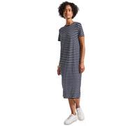 Midikleid STREET ONE, Damen, Gr. 34, EURO-Größen, blau (tiefblau), Stoff, 95% Viskose, 5% Elasthan, gestreift, normal knieumspielend, Rundhals, Bündchen, Kleider, soft und trageangenehm (72240223-34)