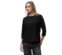 Street One Frauen Glitzerndes Strukturshirt in Schwarz, Gr: 46